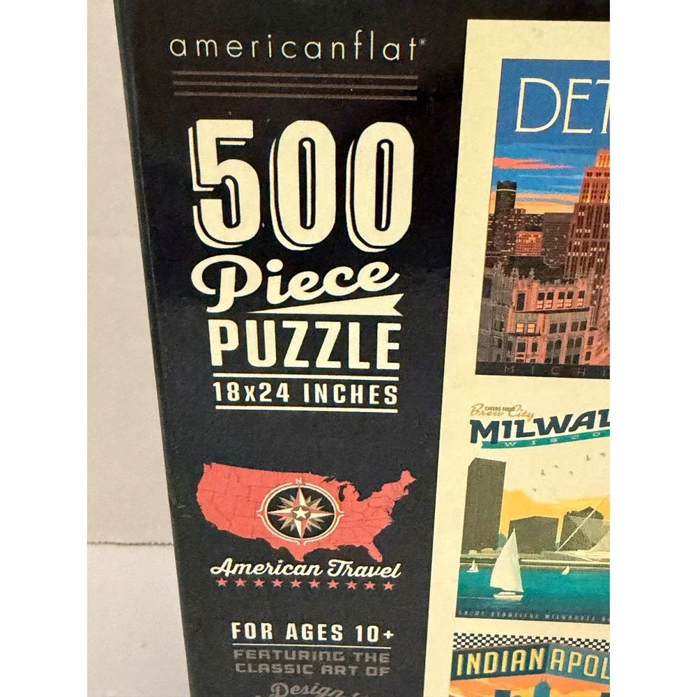 Americanflat American Travel Midwest 500 Piece Puzzle Anderson Design Group Art